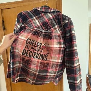 “Cheers to Pour Decisions” women’s flannel